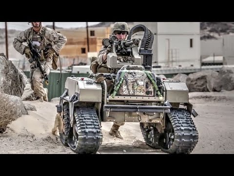 US Marines Futuristic Combat Robots In Action